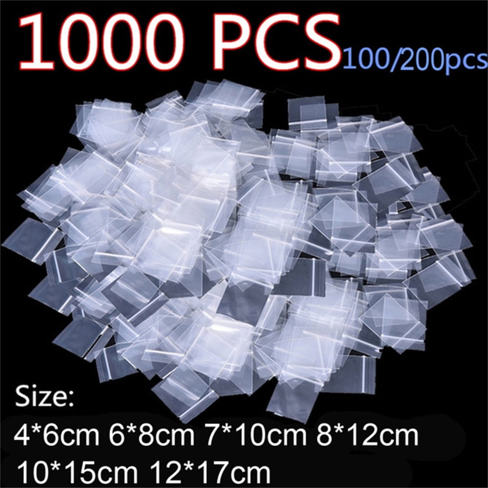 Jetcloudlive 100pcs Zip Lock Bags Reclosable Clear Poly Bag Plastic Baggies Small Jewelry Shipping Bags-1.97*2.76 inch, Women's, Size: 5cm by 7cm