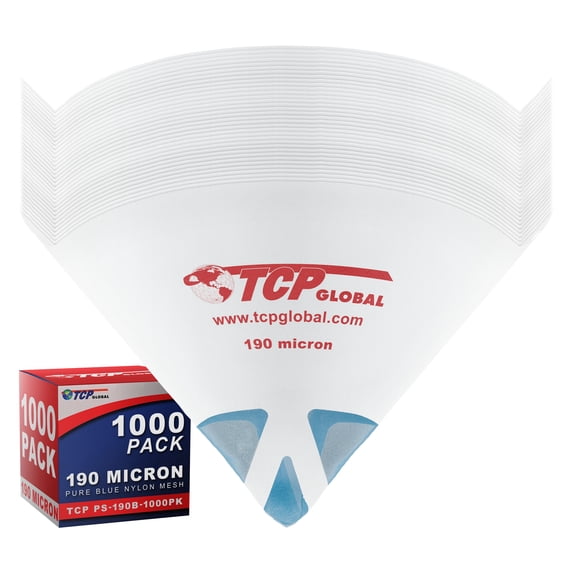 1000pk of Paint Strainers w/ Fine 190 Micron Filter Tips "PURE BLUE" Ultra-Flow Blue Nylon Mesh Cone Paint Screen