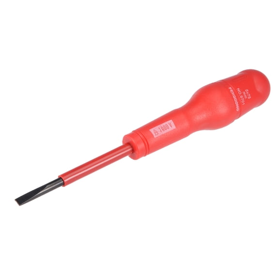1000v Slotted Insulated Magnetic Electrical Screwdriver 5mm x 75mm