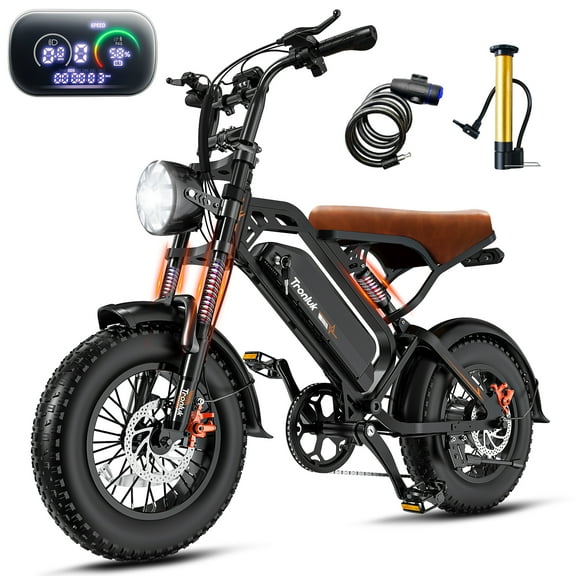 1000w Adult Off-Road Electric Bike, Five-Speed Transmission, 16-Inch Wide Tires, 48v15ah Removable Battery, Front And Rear Dual Disc Brakes With Dual Spring Shock Absorbers