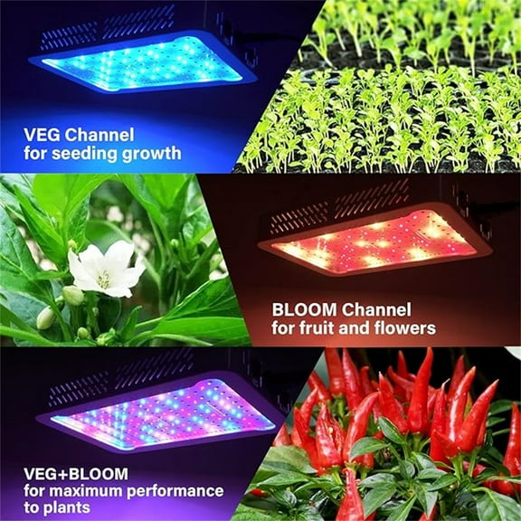 "1000w LED Grow Light for Indoor Plants, Full Spectrum Plant Light Growing Lamp for Hydroponic Indoor Plant Veg and Flower for Grow Tent (Actual Power 100W=1000W HPS) "