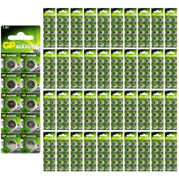 1000x GP A76 Batteries Alkaline LR44 1.5V AG13 A76 SR44 357 Coin Button Cell