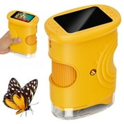 1000x Handheld Portable Pocket Digital Microscope, Upgraded 2 Inch Screen 2 Megapixel Resolution Magnifier Science Kit for Kids Home Use, Orange