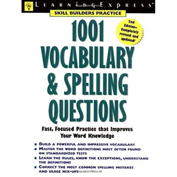 Pre-Owned 1001 Vocabulary & Spelling Questions (Paperback) 1576854736 9781576854730