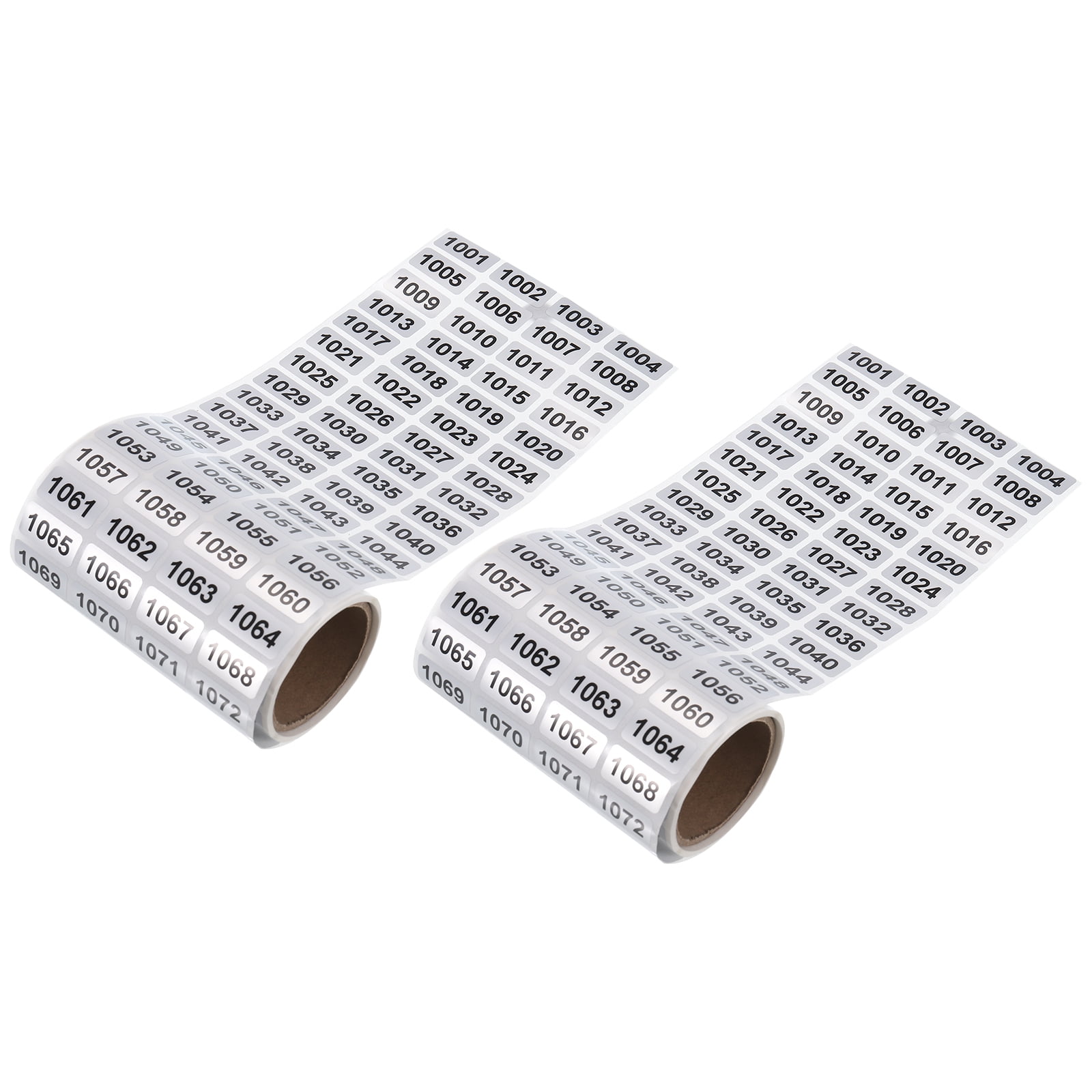 1001 to 2000 Consecutive Number Stickers Inventory Label Black Numbers