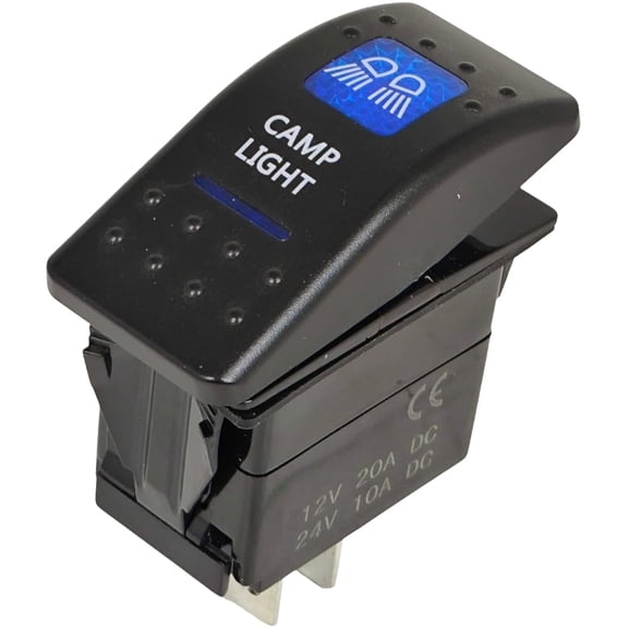 1001090460 Work Light Rocker Switch Compatible with JLG G12-55A G10-55A G10-43A G9-43A G6-42A 2 Position 4 Terminal Blue Illumination 12V 20A DC 24V 10A DC Cab Electrical