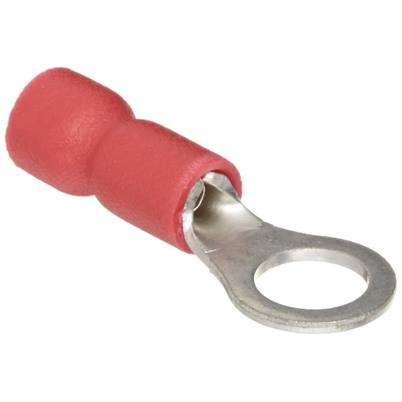 10014 Ring Terminal, Vinyl Insulated, Red, 22-16 Wire Size, #8 Stud Size (Pack of 100)
