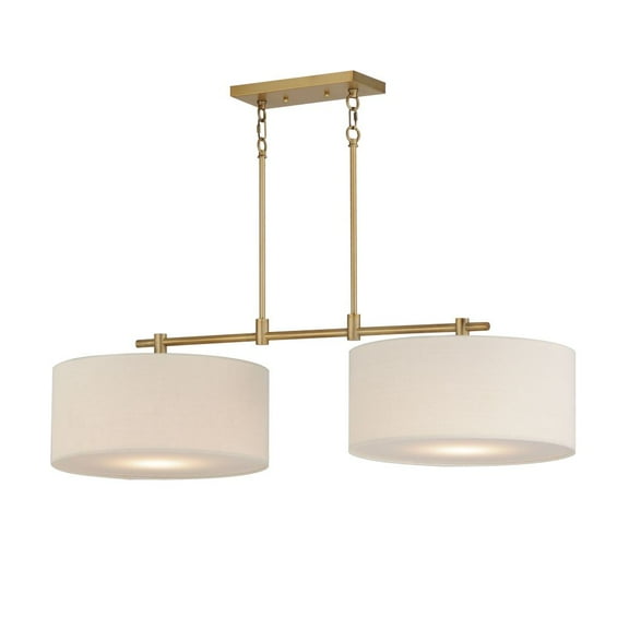 10016OMNAB-Maxim Lighting-Bongo - 2 Light Linear Pendant-9.75 Inches Tall and 16 Inches Wide-Natural Aged Brass Finish