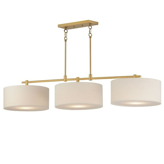 10017OMNAB-Maxim Lighting-Bongo - 3 Light Linear Pendant-9.75 Inches Tall and 16 Inches Wide-Natural Aged Brass Finish