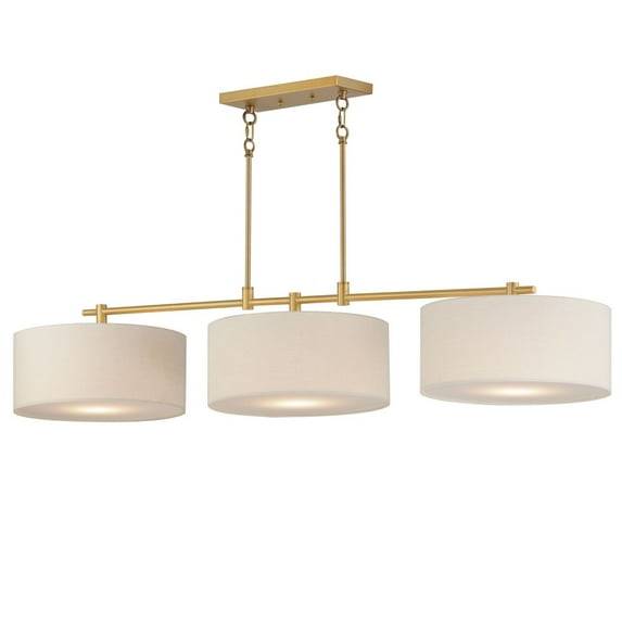 10017OMNAB-Maxim Lighting-Bongo - 3 Light Linear Pendant-9.75 Inches Tall and 16 Inches Wide-Natural Aged Brass Finish