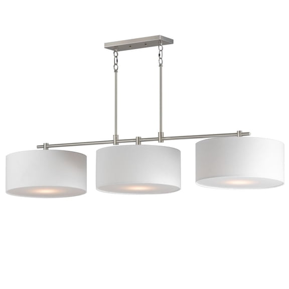10017WLSN-Maxim Lighting-Bongo - 3 Light Linear Pendant-9.75 Inches Tall and 16 Inches Wide-Satin Nickel Finish