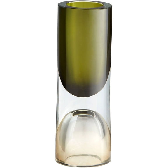 10018-Cyan lighting-Majeure - Large Vase - 4 Inches Wide by 12 Inches High-Brown/Green Finish