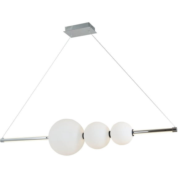 10026PN-CHOPL-ORB-Abra Lighting-ORB - 36.8W 1 LED Liner Pendant-10 Inch Tall and 49.3 Inch Length-Chrome Finish-Opal Glass Color