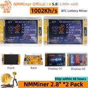 1002Kh/s NerdMiner V2 NMMiner 2.8" BTC Solo Miner Open Source ESP32 Bitcoin Lottery Mining Crypto Lotto Machine Silent Mini BTC Miner Gift 2 Pack