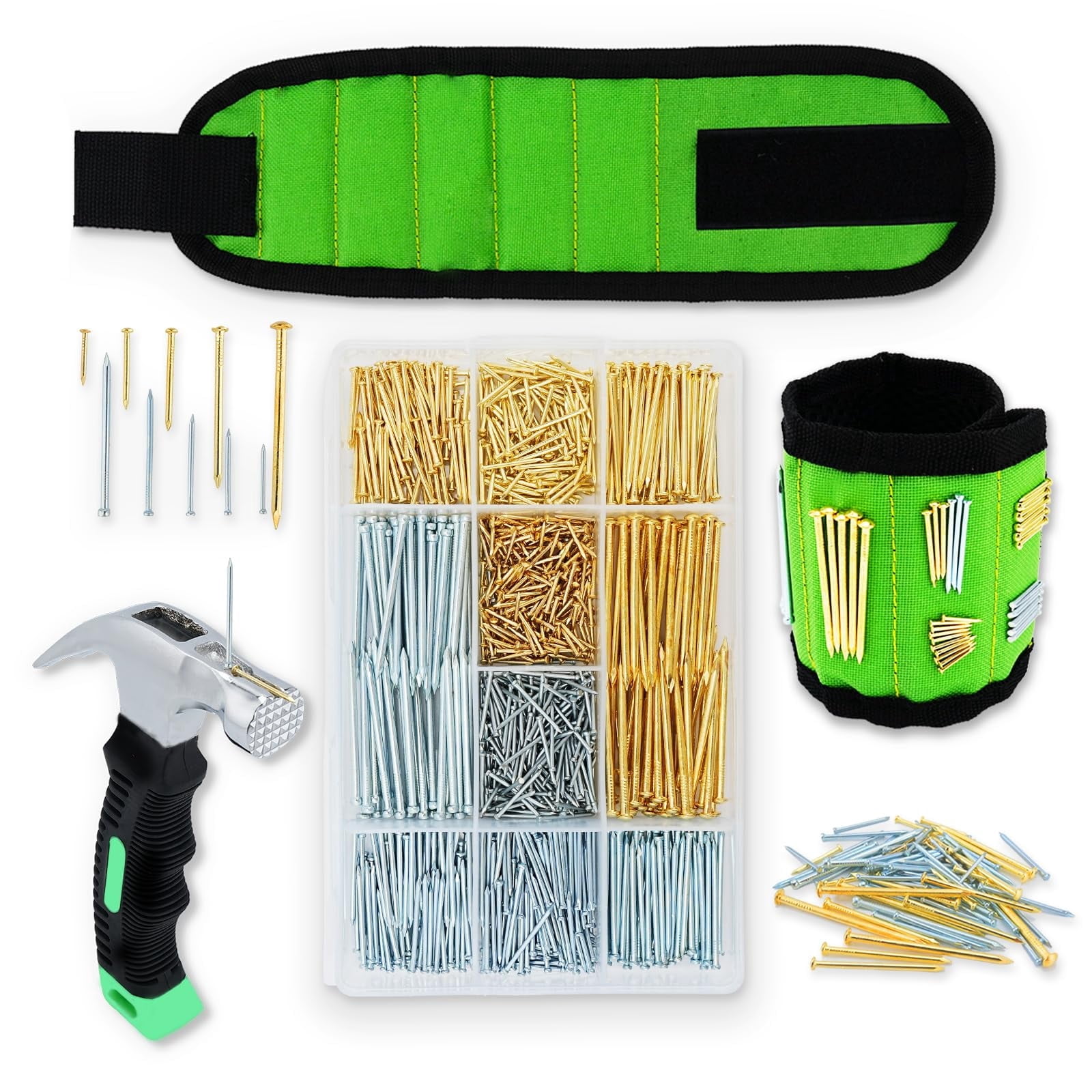 400pcs Hardware Nails Assortment Kit - Picture Hanging Galvanized Nails 400pcs Hardware Nails Assortment Kit - Picture Hanging Galvanized Nails