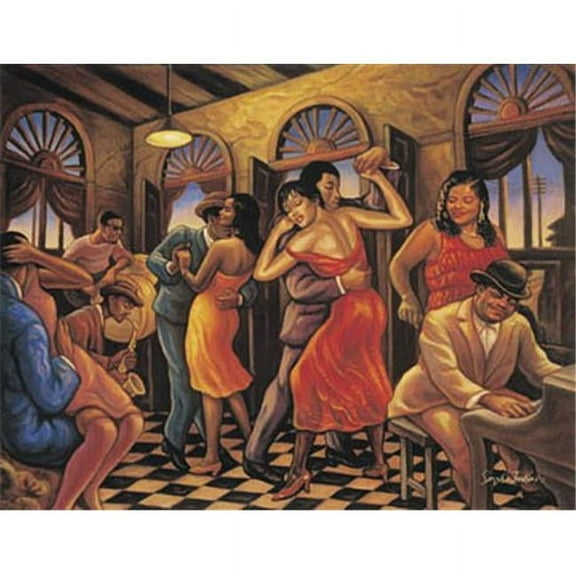 1003-08x10-BA 8 x 10 in. Roadhouse Sunrise Black Art Poster Print by Sarah Jenkins