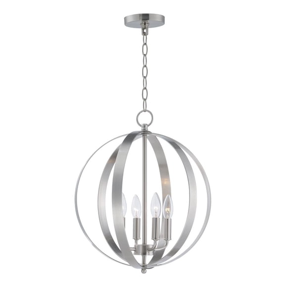 10031SN Maxim Lighting Provident-Four Light Pendant-16 Inches wide by 19 inches high-Satin Nickel Finish    -Traditional Installation