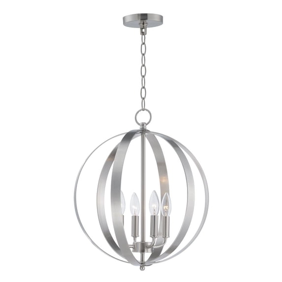 10031SN Maxim Lighting Provident-Four Light Pendant-16 Inches wide by 19 inches high-Satin Nickel Finish -Traditional Installation