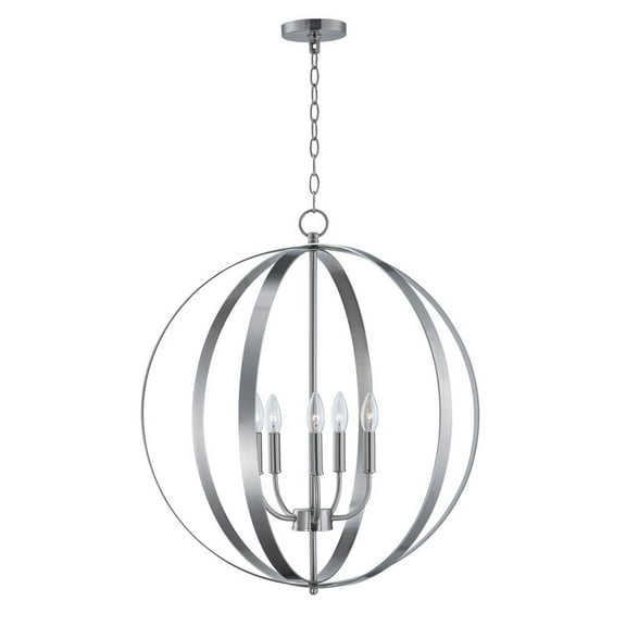 10032SN Maxim Lighting Provident-Five Light Pendant-24 Inches wide by 27 inches high-Satin Nickel Finish    -Traditional Installation