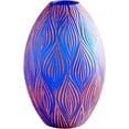 thumbnail image 1 of 10033-Cyan lighting-Fused Groove - Large Vase - 7.25 Inches Wide by 12.75 Inches High, 1 of 3