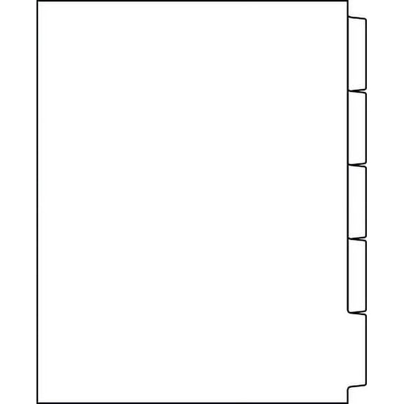 1006 Index Tabs 110 lb Plain Paper 1/5 Cut Reverse Collated No Holes 1 Case/250 Sets/1250 Tabs