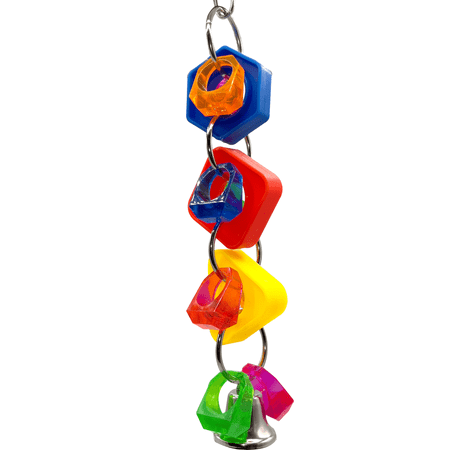 1006 Nutty Ring M&M Bird Toys Plastic Sturdy Metal Acrylic Rings
