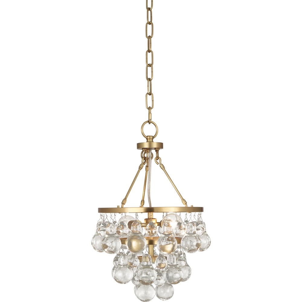 Elegant Bling Glass Drop Pendant in Antique Brass and Polished Nickel