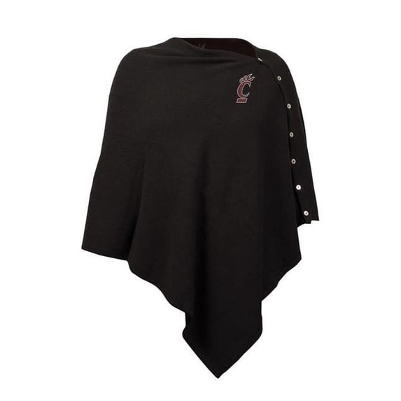 100653-UCIN NCAA Black Out Button Poncho - Cincinnati Bearcats