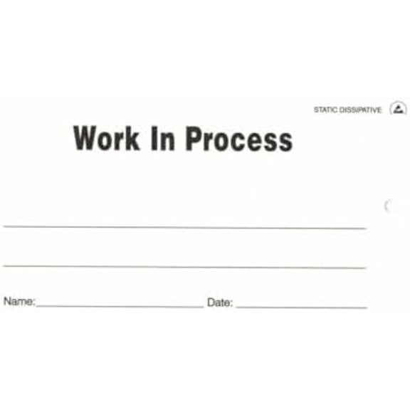 10065618 - WORK IN PROCESS Tag, White W/String, ESD-Safe, 2.75' x 5', 50/Pkg$$Office