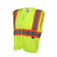 thumbnail image 1 of 1007 Standard Class 2 Two Tone Mesh Hook & Loop Lime Safety Vest With 2 Pockets, 3 Extra Large, 1 of 1
