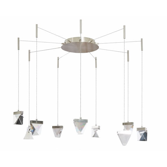 10073PN-BN-Atlas-Abra Lighting-Atlas - 45W 9 LED Octopus Pendant-3 Inches Tall and 11.8 Inches Wide-Brushed Nickel Finish