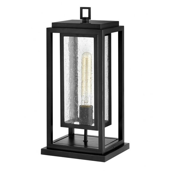 1007BK-Hinkley Lighting-Republic - 1 Light Medium Outdoor Pier Mount in Transitional Style - 7 Inches Wide by 16.5 Inches High-Black