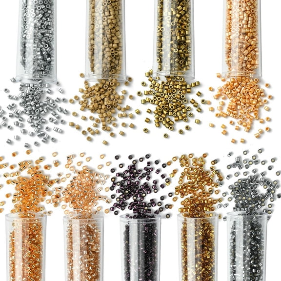 10080Pcs 9 Colors Baking Paint Glass Seed Beads Cylinder Mixed Color 2x1.5mm Hole: 1mm 1120pcs/color