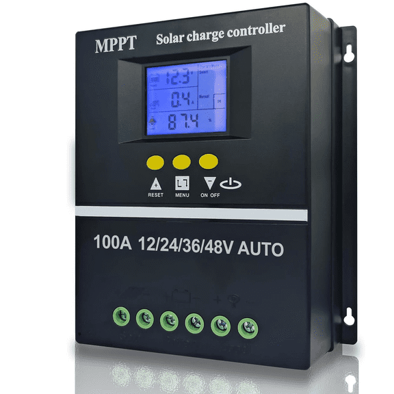 MPPT 12V/24V/36V/48V Solar Charge Controller Tools 100A LCD Dual USB for RV Boat Home Solar System