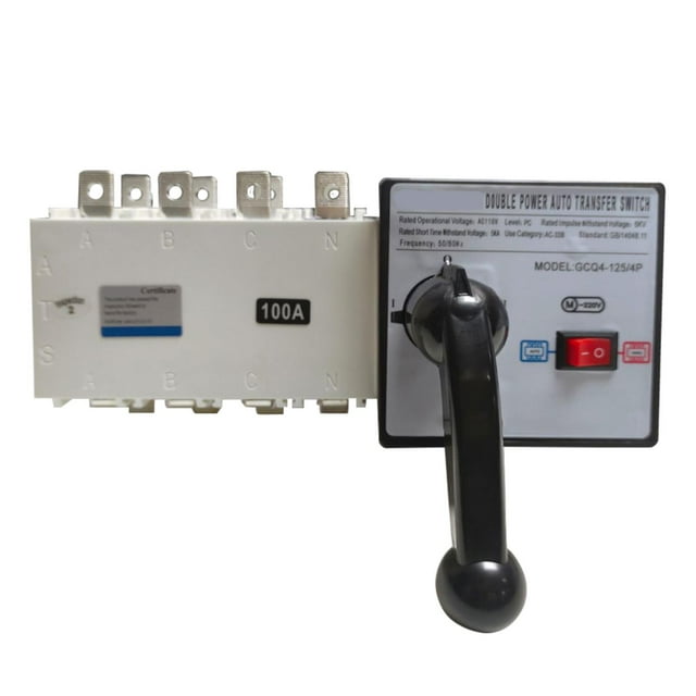 100A 4P Dual Power Transfer Switch Manual/Automatic Generator Changeover
