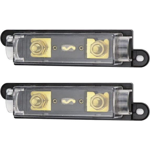 100A ANL Fuse Holder Kit - 2pcs Fuse Distribution Block with Visible Cover & 2pcs 100 AMP Inline Fuses - Car Boat Audio Stereo Amplifier Alarm Circuit Protection
