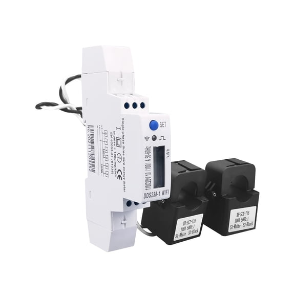100A Din Rail 18mm Tuya 2 Phase 3 Wires Smart Energy Meter Power Consumption Monitor KWh Meter Wattmeter ,Easy to Install