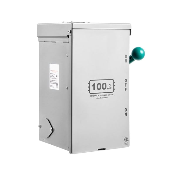 100A Generator Transfer Switch - 24000W Manual Transfer Switch - NEMA 3R - 120/240V - Heavy Duty Double Throw Switch - Indoor/Outdoor Generator Power