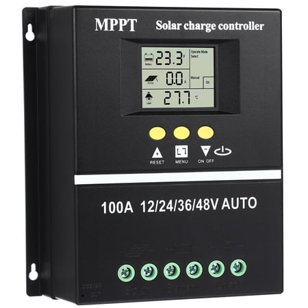 100A MPPT Solar Charge Controller 12V/24V/36V/48V Auto, High Efficiency, LCD Display, for Lead-Acid/Lithium Batteries, Overcharge/Short Circuit Protection