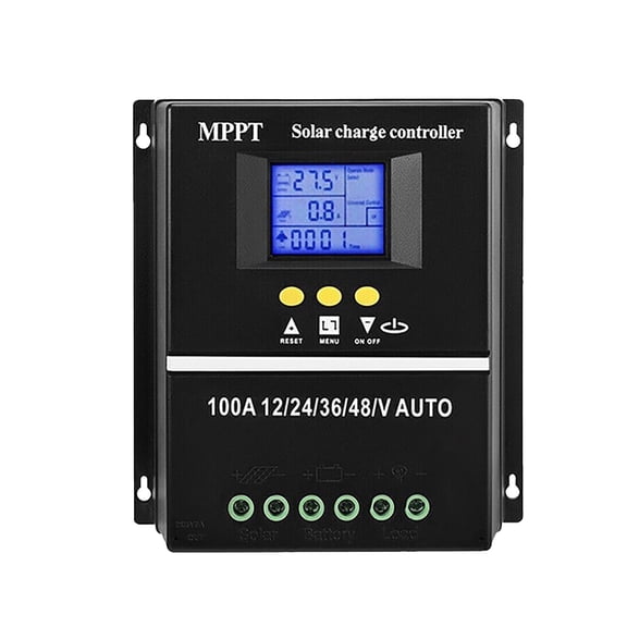 100A MPPT Solar Charge Controller, 12V/24V Auto PV Battery Regulator, LCD Display & USB Port, Intelligent Solar Panel Charger for Lead-Acid/Lithium Battery