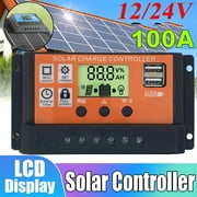 100A MPPT Solar Panel Regulator Charge Controller Auto Focus Tracking 12/24V US