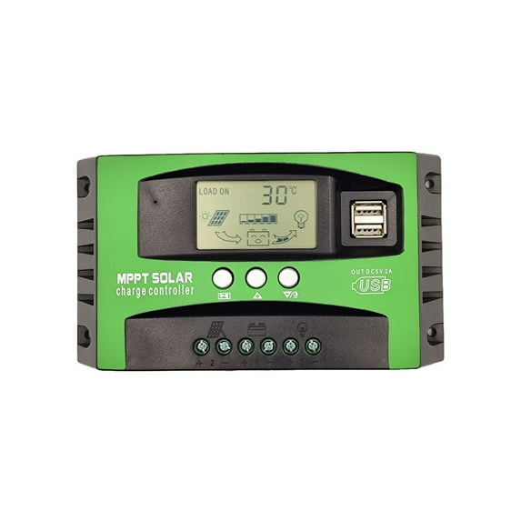 100A Mppt Solar Charge Controller Waterproof For 12V/24V Solar System Green