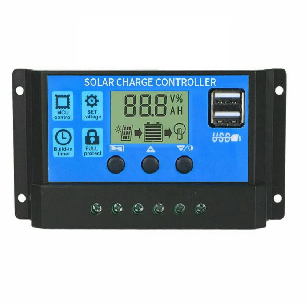 Usb Solar Controller 100A Solar Charge Controller 12V/24V: Solar Panel Regulator with ...