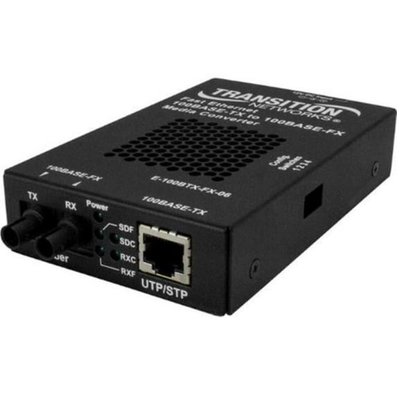 100Base-TX RJ-45 to 100Base-FX MM Stand-Alone Media Converter with Power Supply