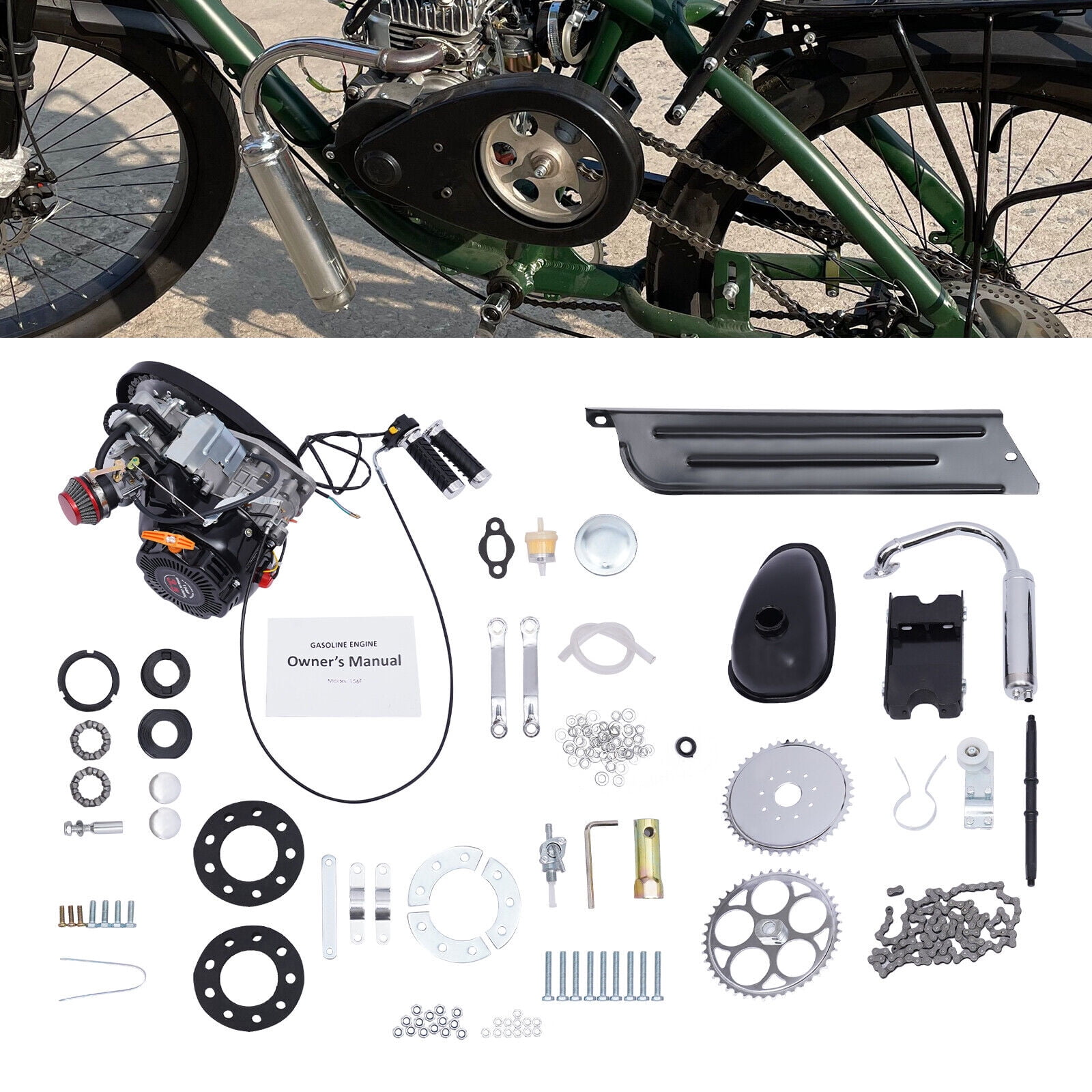 100CC 4-Stroke Bicycle Engine Kit 3600rpm Bike Modified Kit Forced Air Cooling