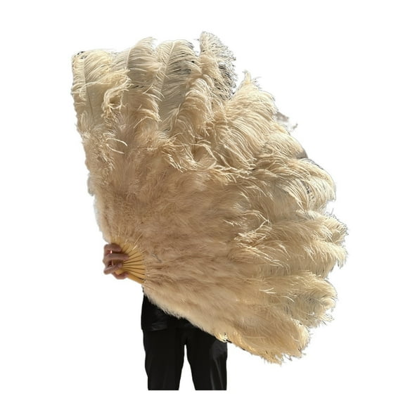 100CM Handheld Feather Fan 13Bone for Belly Dance Carnival Stage Props Wedding Party Accessories