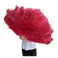 thumbnail image 1 of 100CM  Handheld Feather Fan 13Bone for Belly Dance Carnival Stage Props Wedding Party Accessories, 1 of 7
