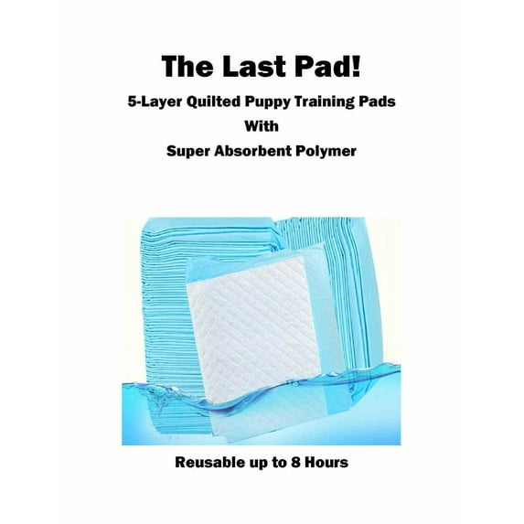 100CT 30x30" Quilted Puppy Training Pads 5-Ply with SAP Pro Strength Reuse 8hrs
