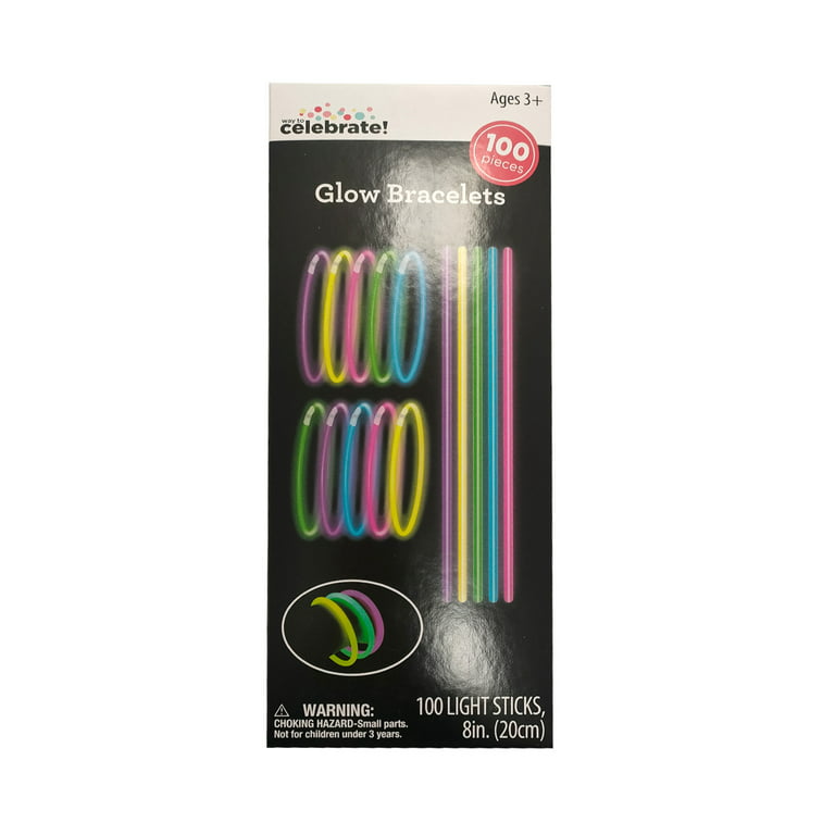 8 Brand Glowsticks Glow Stick Bracelets Mixed Colors (Tube of 100) Party Favor