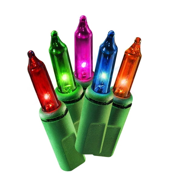 Indoor/Outdoor 100-Count Incandescent Mini Christmas String Lights, Multicolor, 19.5', by Holiday Time